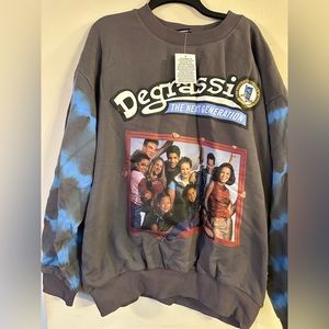 Dumbgood Degrassi tye dye sleeve crewneck